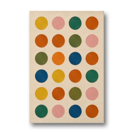 Playroom Wall Art with Twenty-Four Painted Dots - Canvas Wall Art - Front