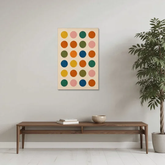 Playroom Wall Art with Twenty-Four Painted Dots - Canvas Wall Art - Coffee Table - 24x36
