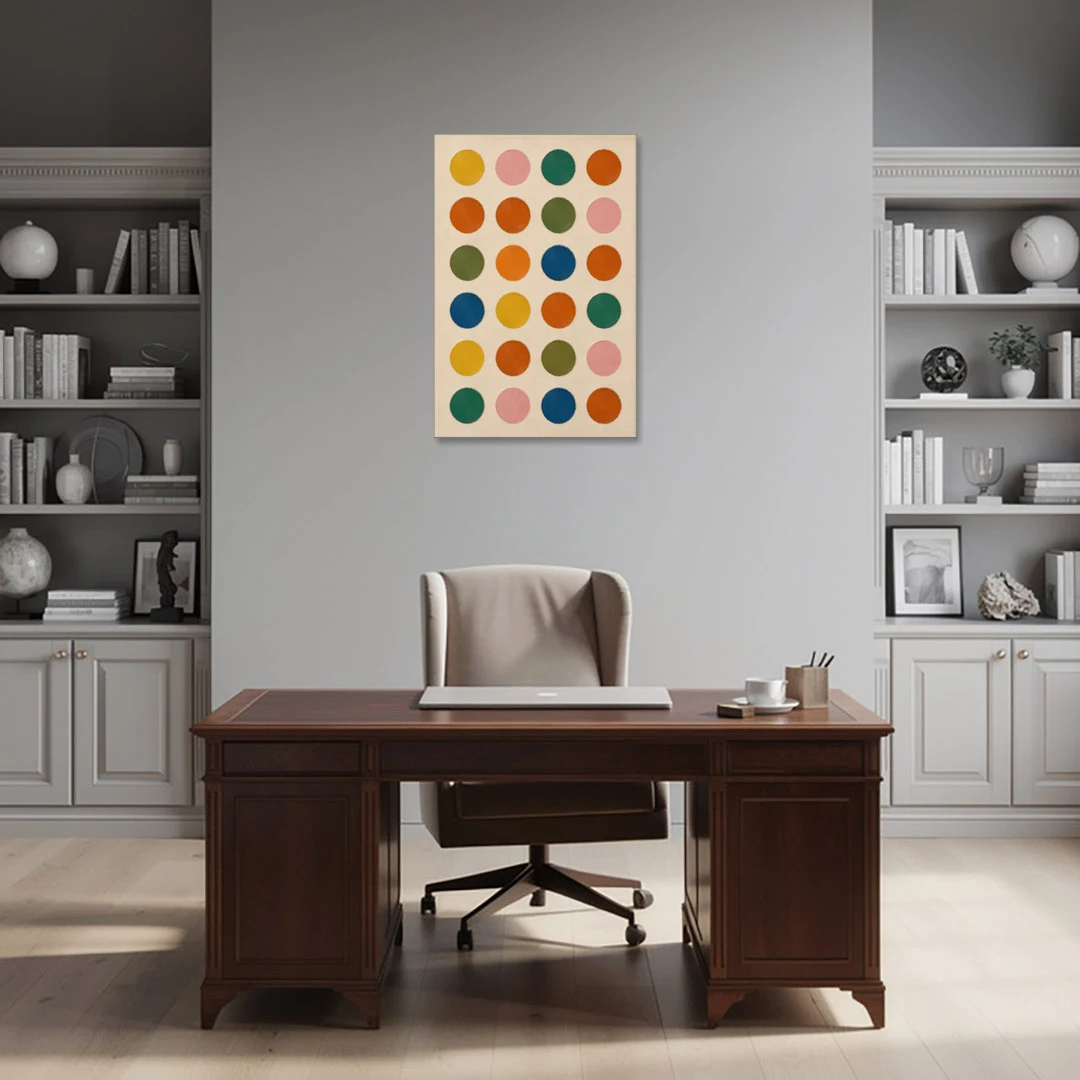 Playroom Wall Art with Twenty-Four Painted Dots - Canvas Wall Art - Office - 24x36