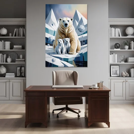 Polar Bear Majesty - Canvas Wall Art - Office - 40x60