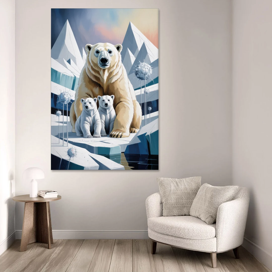 Polar Bear Majesty - Canvas Wall Art - Sofa - 40x60