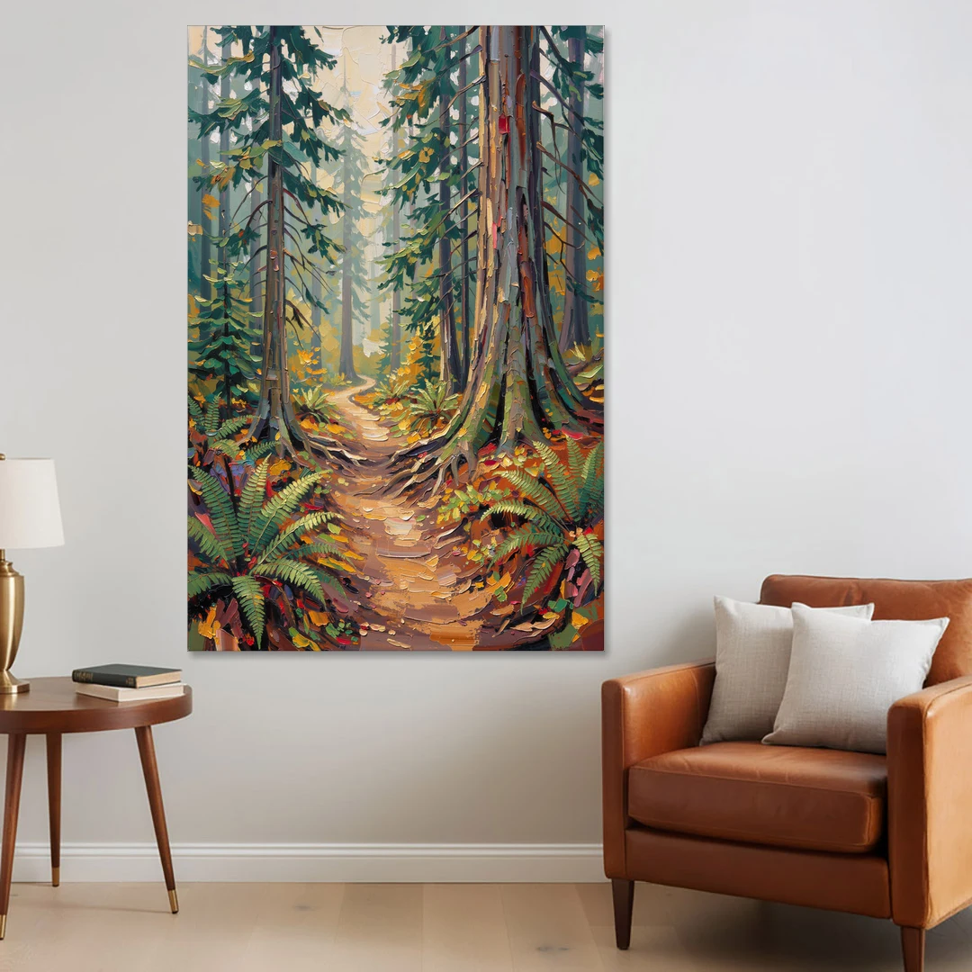 Portland Oregon Forests - Canvas Wall Art - Sofa - 40x60