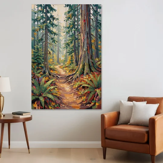 Portland Oregon Forests - Canvas Wall Art - Sofa - 40x60