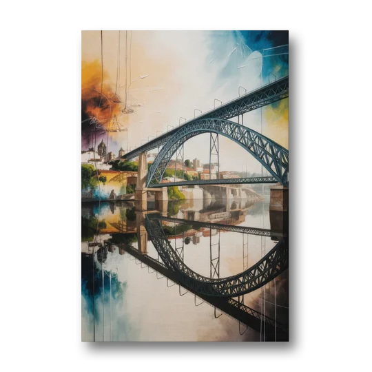 Porto Bridge Panorama - Canvas Wall Art - Front