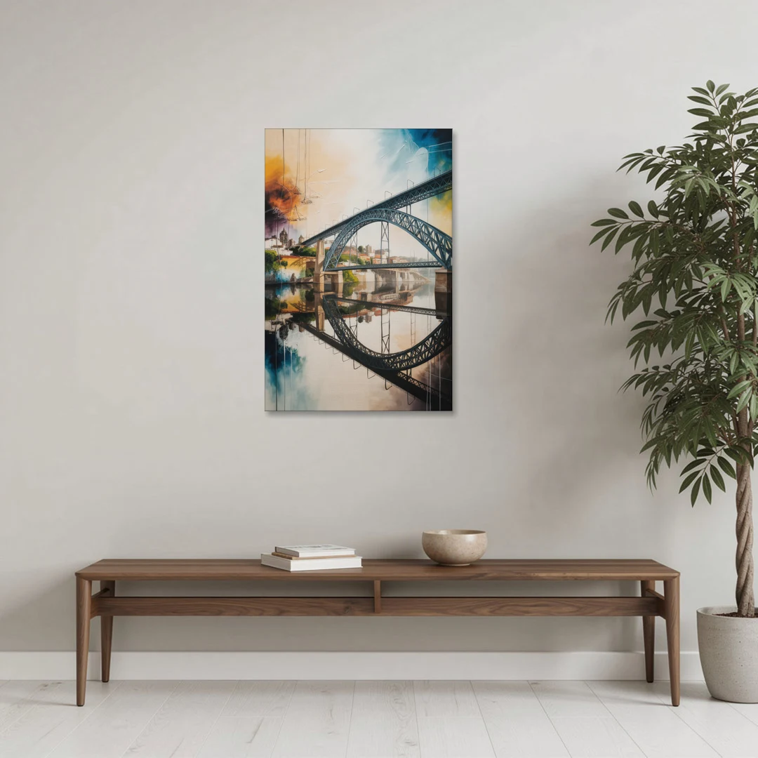 Porto Bridge Panorama - Canvas Wall Art - Coffee Table - 24x36
