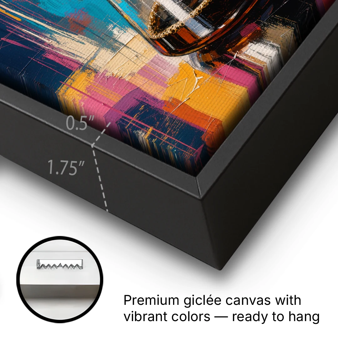 Pour-Over Coffee Ritual - Black Framed Canvas Wall Art - Gallery Wrap Corner
