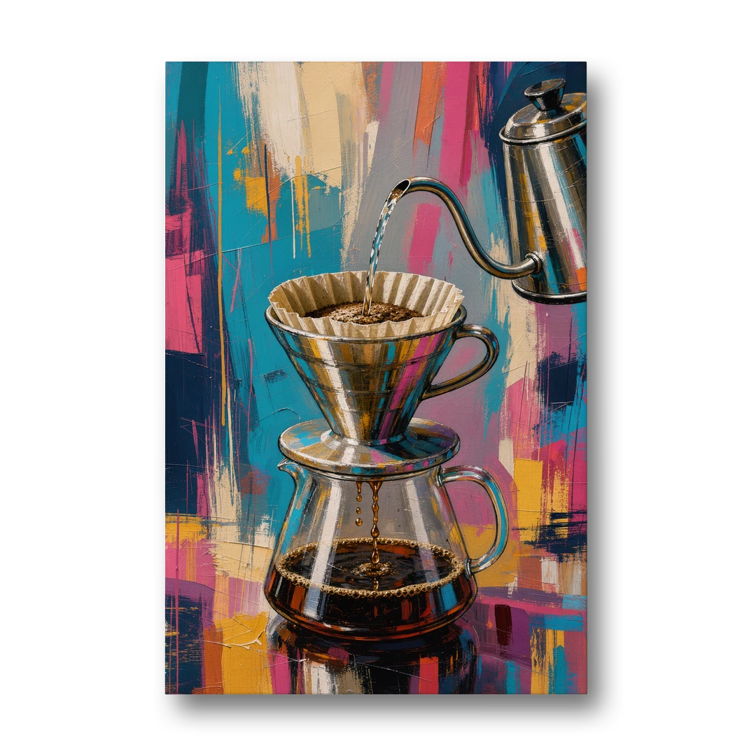 Pour-Over Coffee Ritual - Canvas Wall Art - Front