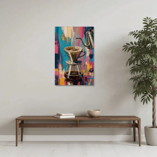 Pour-Over Coffee Ritual - Canvas Wall Art - Coffee Table - 24x36