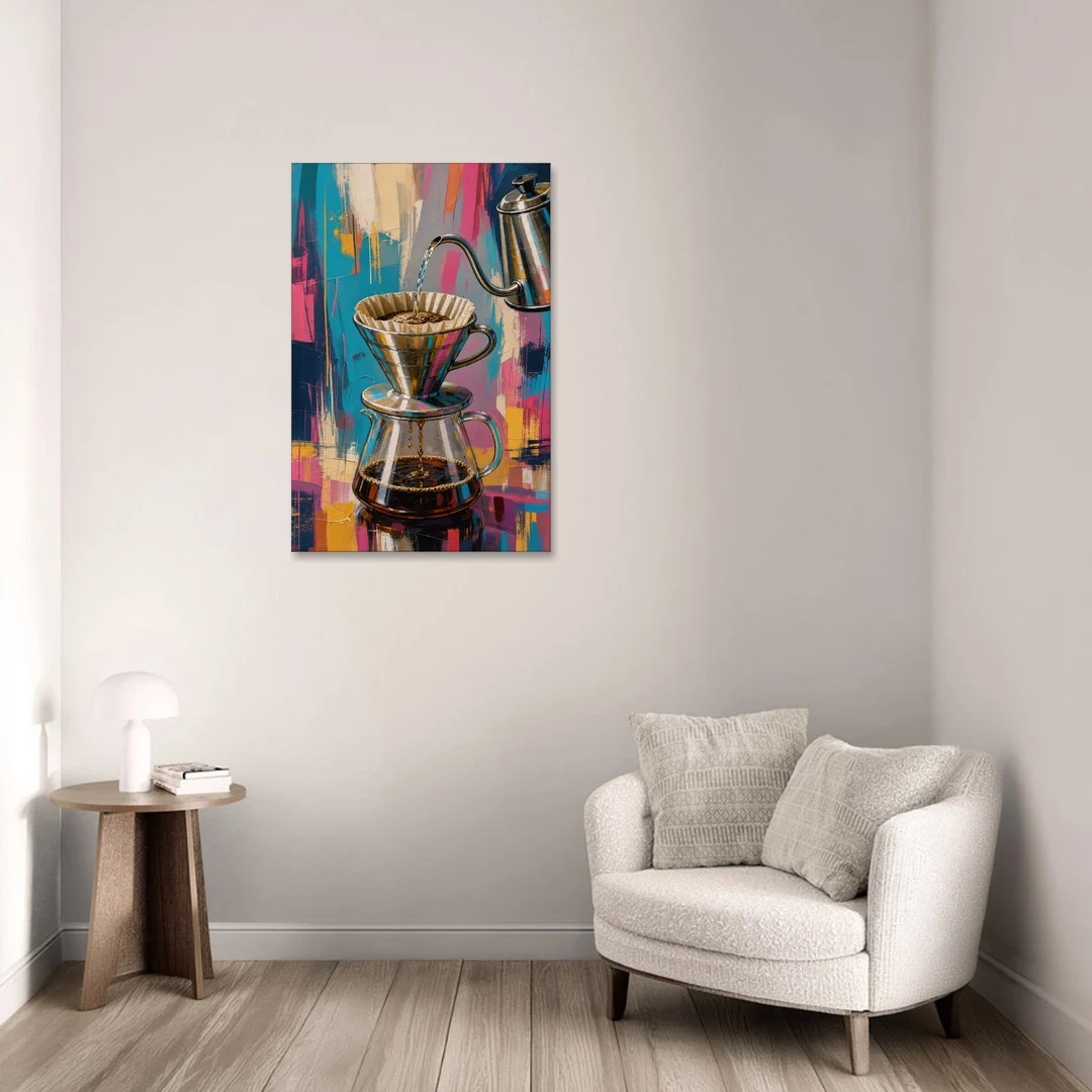 Pour-Over Coffee Ritual - Canvas Wall Art - Sofa - 24x36