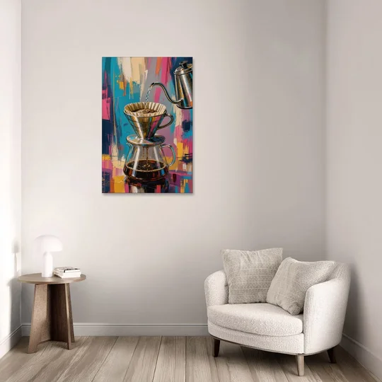 Pour-Over Coffee Ritual - Canvas Wall Art - Sofa - 24x36