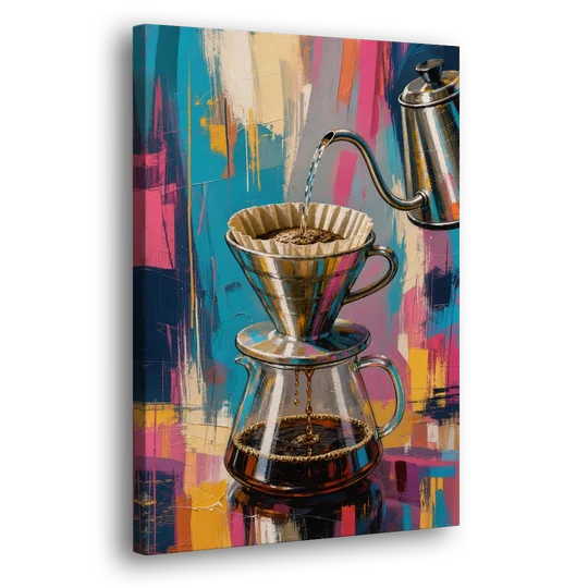 Pour-Over Coffee Ritual - Canvas Wall Art - Side