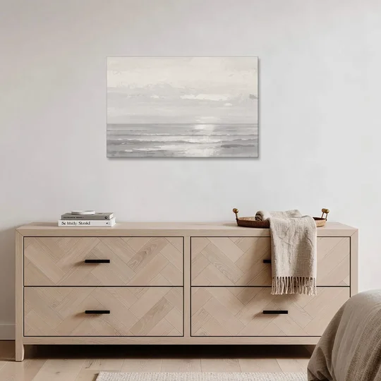 Professional Office Wall Art Ivory Light at Sea - Canvas Wall Art - Coffee Table - 36x24