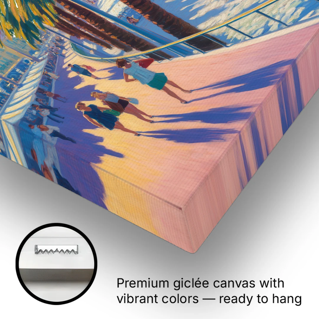 Promenade des Anglais - Canvas Wall Art - Gallery Wrap Corner