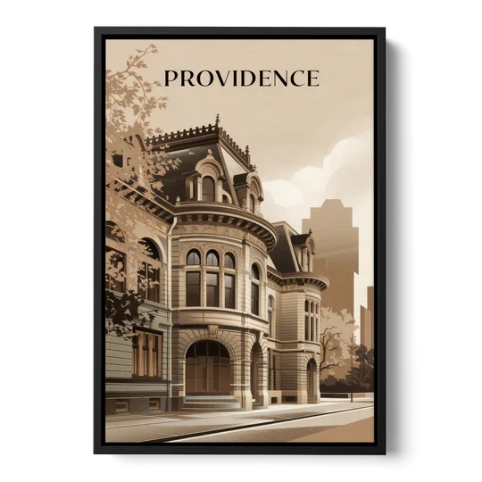 Providence Historic Architecture - Black Framed Canvas Wall Art - Front