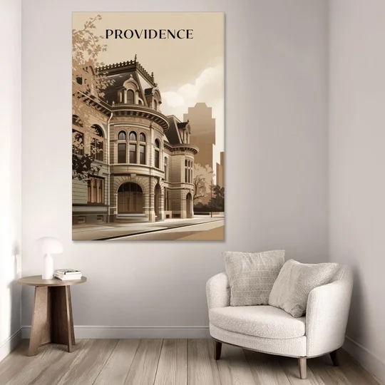 Providence Historic Architecture - Canvas Wall Art - Sofa - 40x60