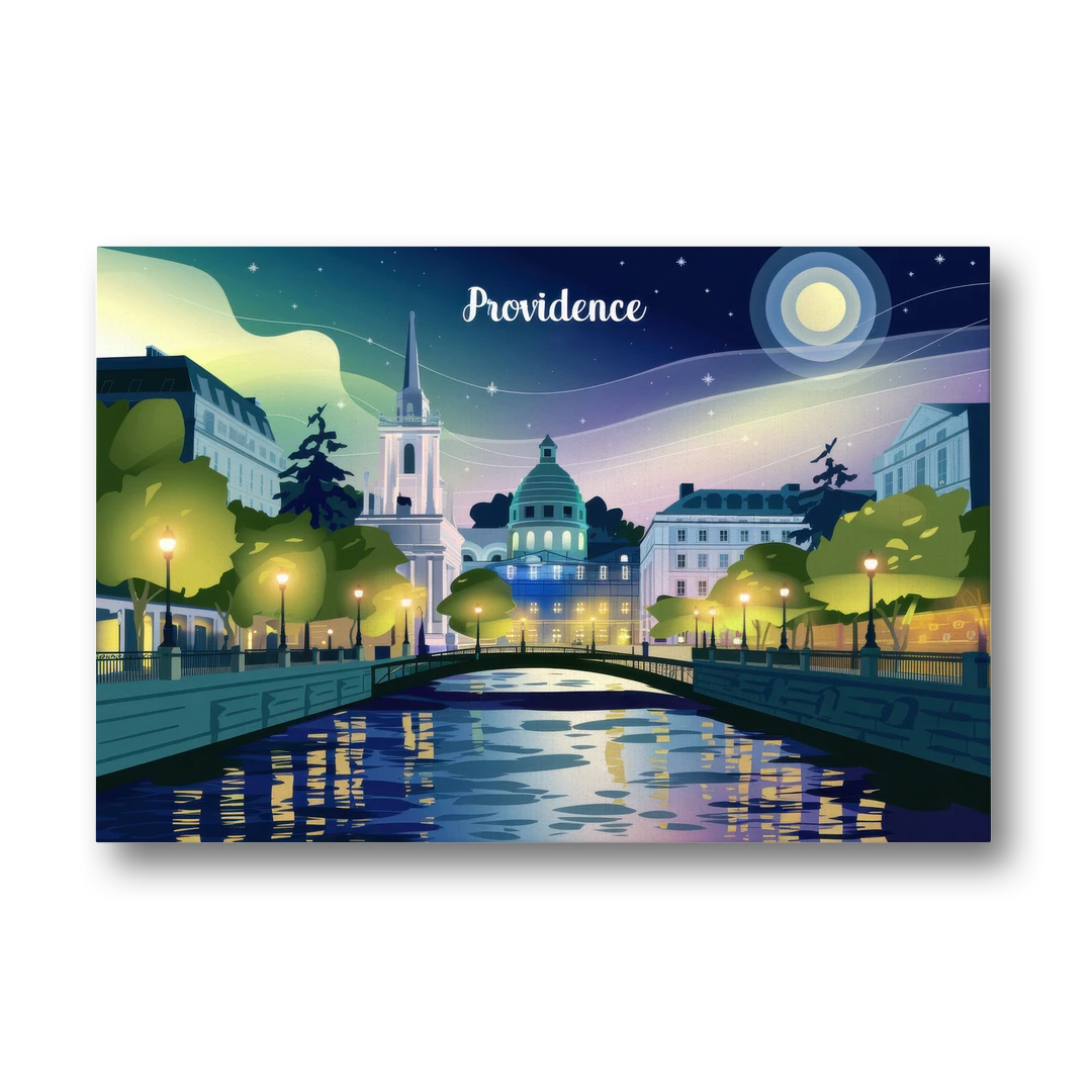 Providence Night Lights - Canvas Wall Art - Front