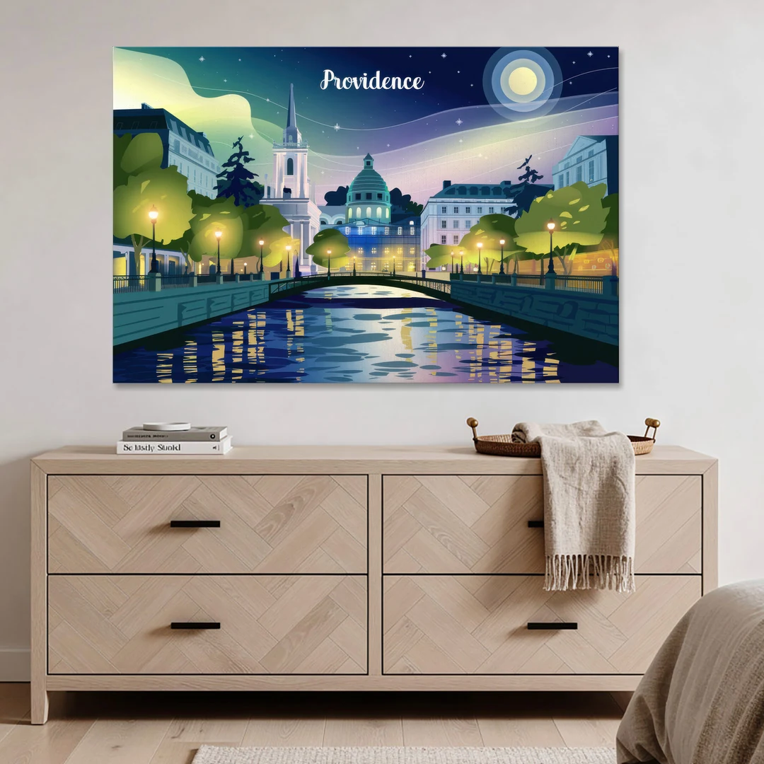 Providence Night Lights - Canvas Wall Art - Coffee Table - 60x40