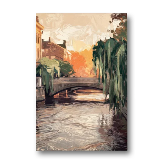 Providence Riverwalk Scene - Canvas Wall Art - Front