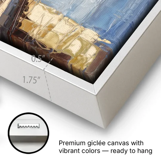 Providence Urban Landscape - White Framed Canvas Wall Art - Gallery Wrap Corner