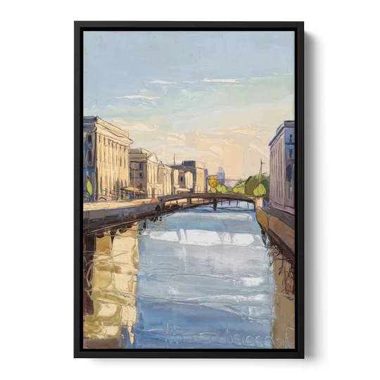 Providence Urban Landscape - Black Framed Canvas Wall Art - Front