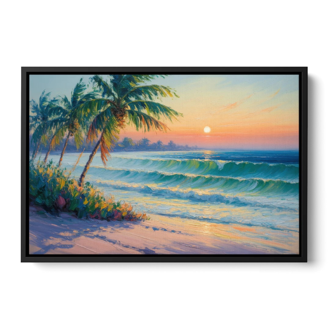 Punta Mita Sunrise - Black Framed Canvas Wall Art - Front
