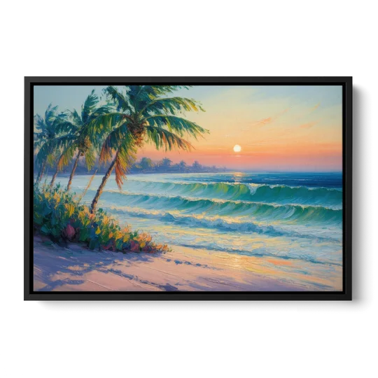 Punta Mita Sunrise - Black Framed Canvas Wall Art - Front