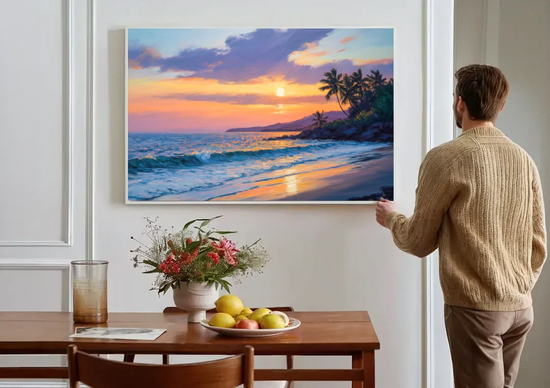 Punta Mita Sunset Coast canvas wall art above a dining table