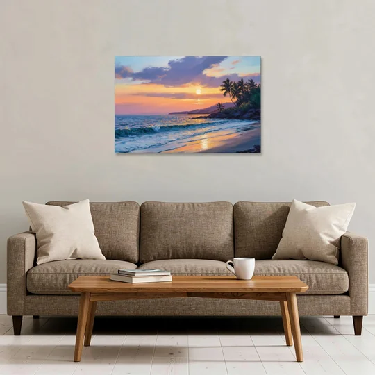 Punta Mita Sunset Coast - Canvas Wall Art - Sofa - 36x24