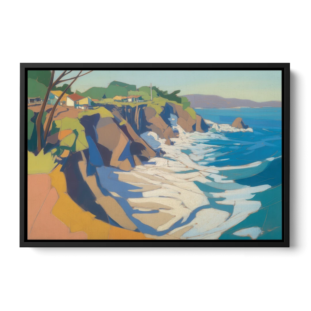 Punta Sayulita Cliffs - Black Framed Canvas Wall Art - Front