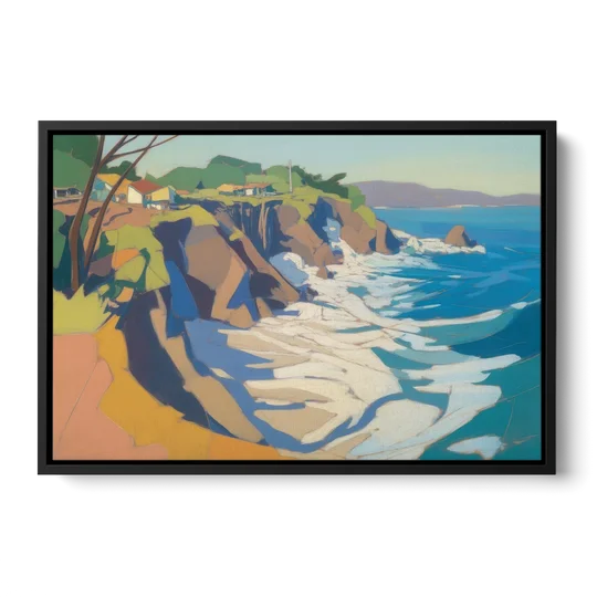 Punta Sayulita Cliffs - Black Framed Canvas Wall Art - Front
