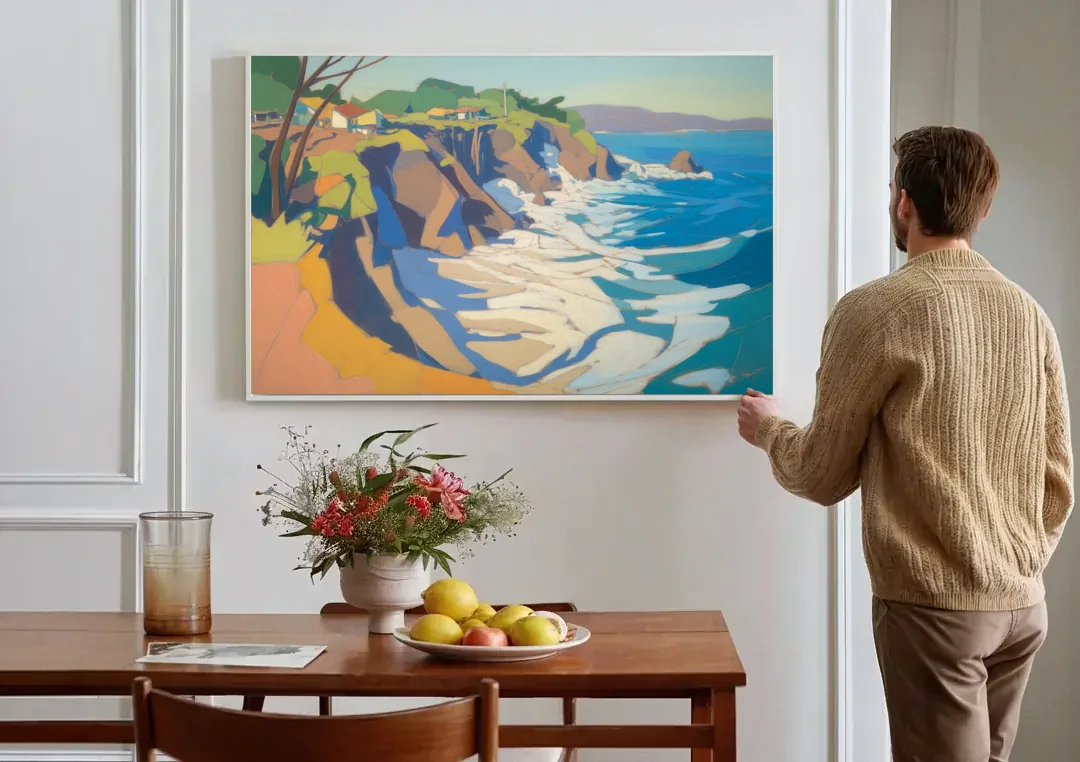 Punta Sayulita Cliffs canvas wall art above a dining table