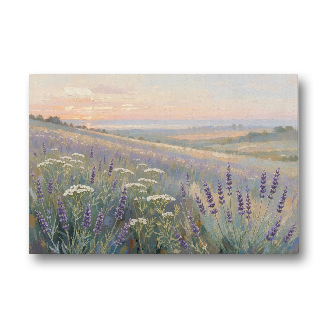 Purple Floral Wall Art of Lavender at Dawn - Canvas Wall Art - Front