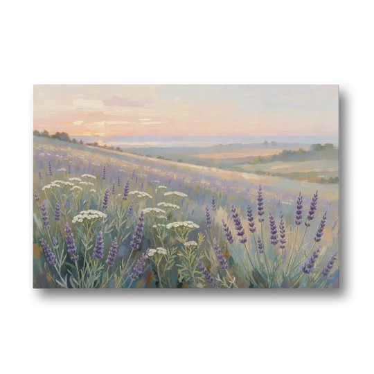 Purple Floral Wall Art of Lavender at Dawn - Canvas Wall Art - Front