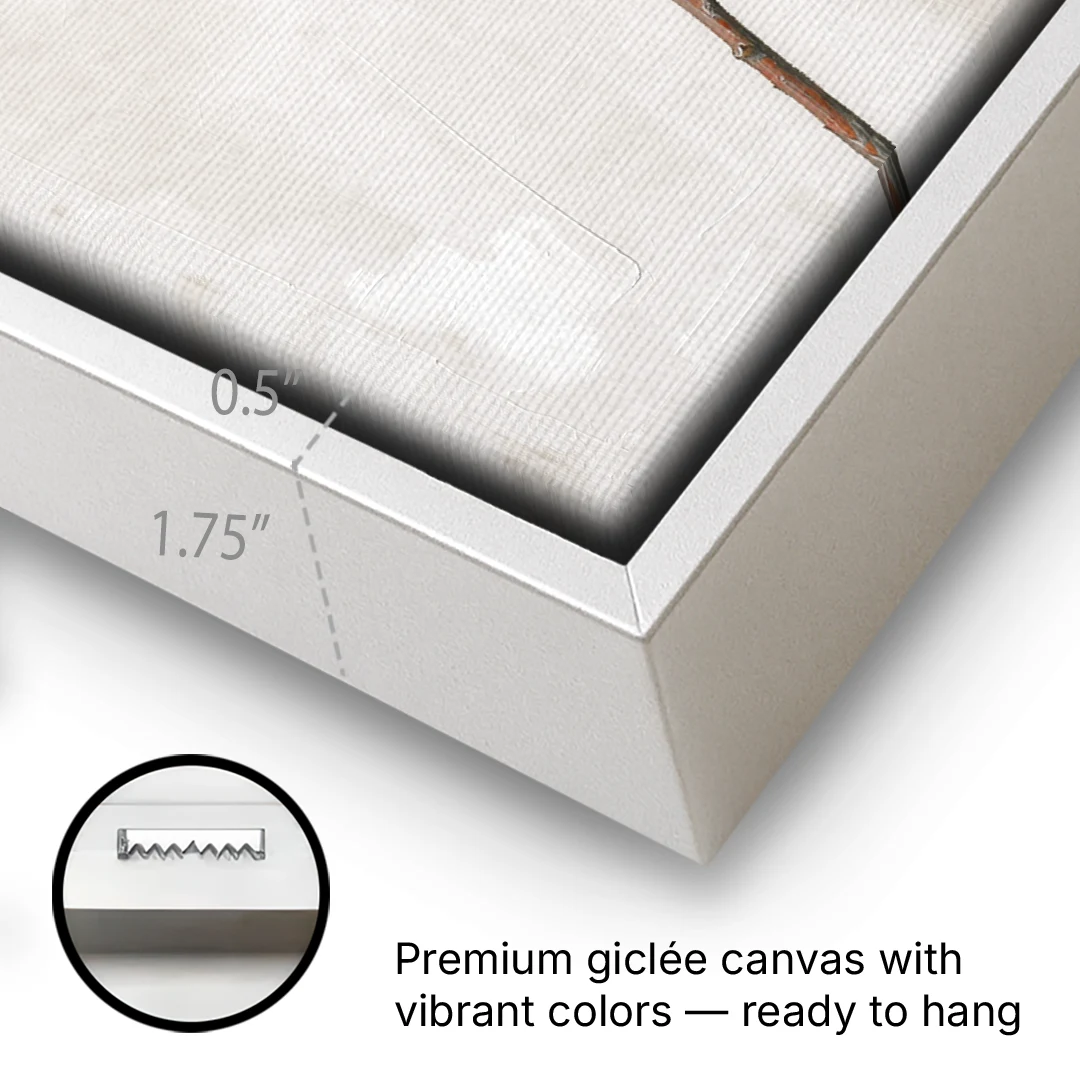 Pussy Willow Branch with Silver Catkins - White Framed Canvas Wall Art - Gallery Wrap Corner