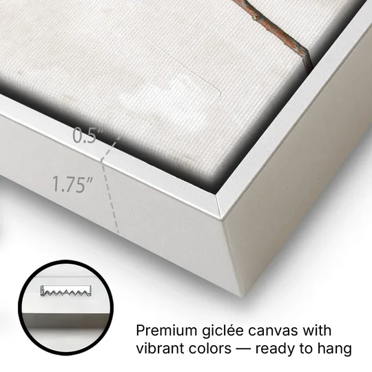 Pussy Willow Branch with Silver Catkins - White Framed Canvas Wall Art - Gallery Wrap Corner