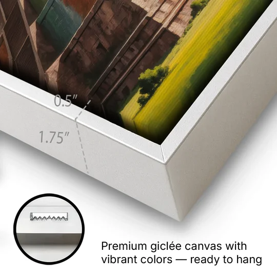 Pyramid of the Moon - White Framed Canvas Wall Art - Gallery Wrap Corner