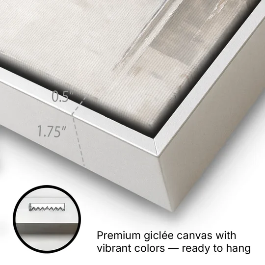 Rainy Window Painting with Tea on the Sill - White Framed Canvas Wall Art - Gallery Wrap Corner