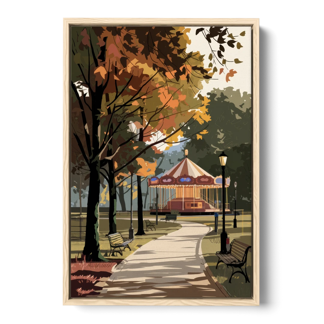 Raleigh Nature and Parks - Oak Framed Canvas Wall Art - Front