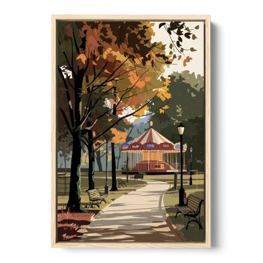 Raleigh Nature and Parks - Oak Framed Canvas Wall Art - Front