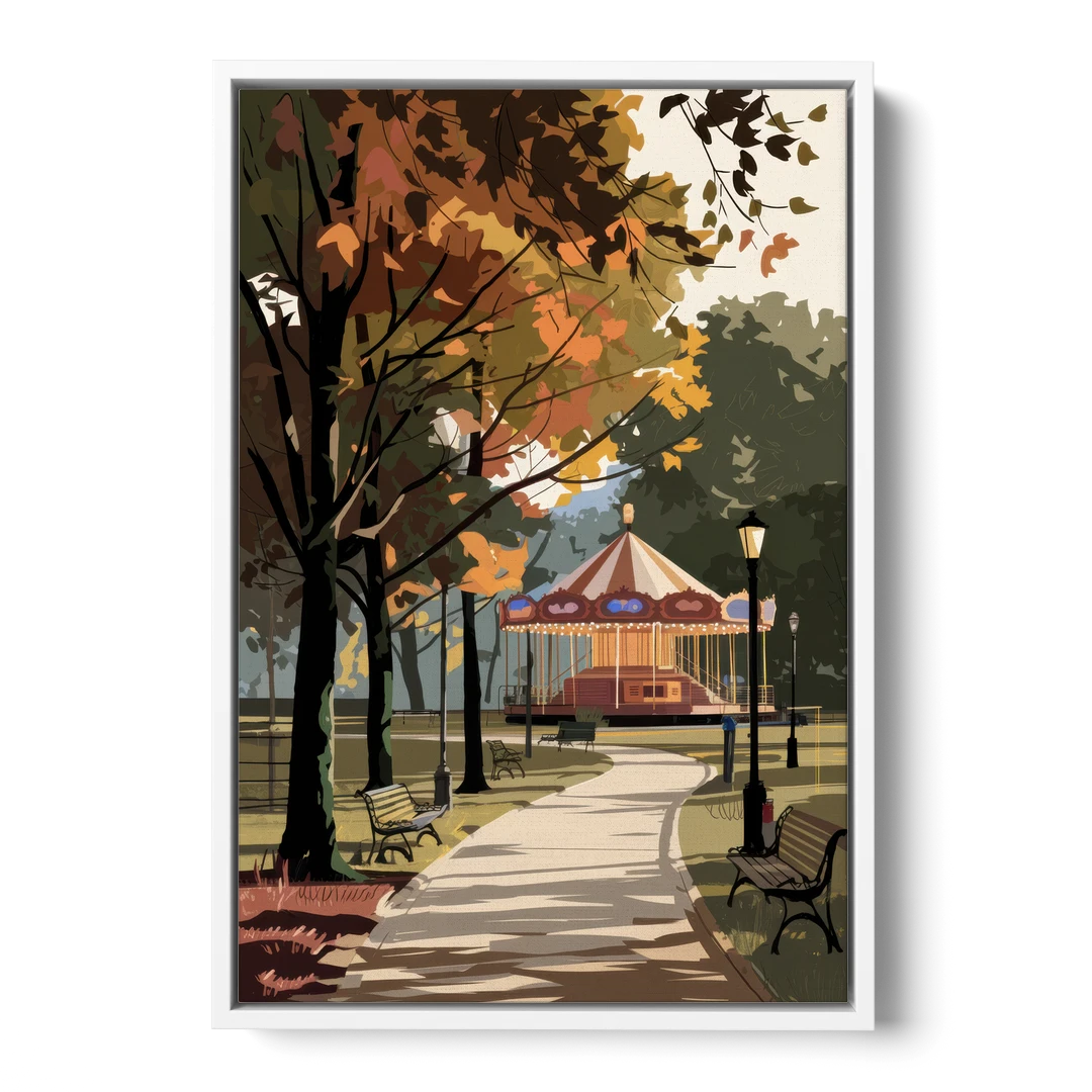 Raleigh Nature and Parks - White Framed Canvas Wall Art - Front