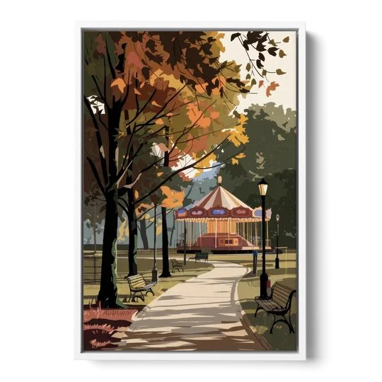 Raleigh Nature and Parks - White Framed Canvas Wall Art - Front