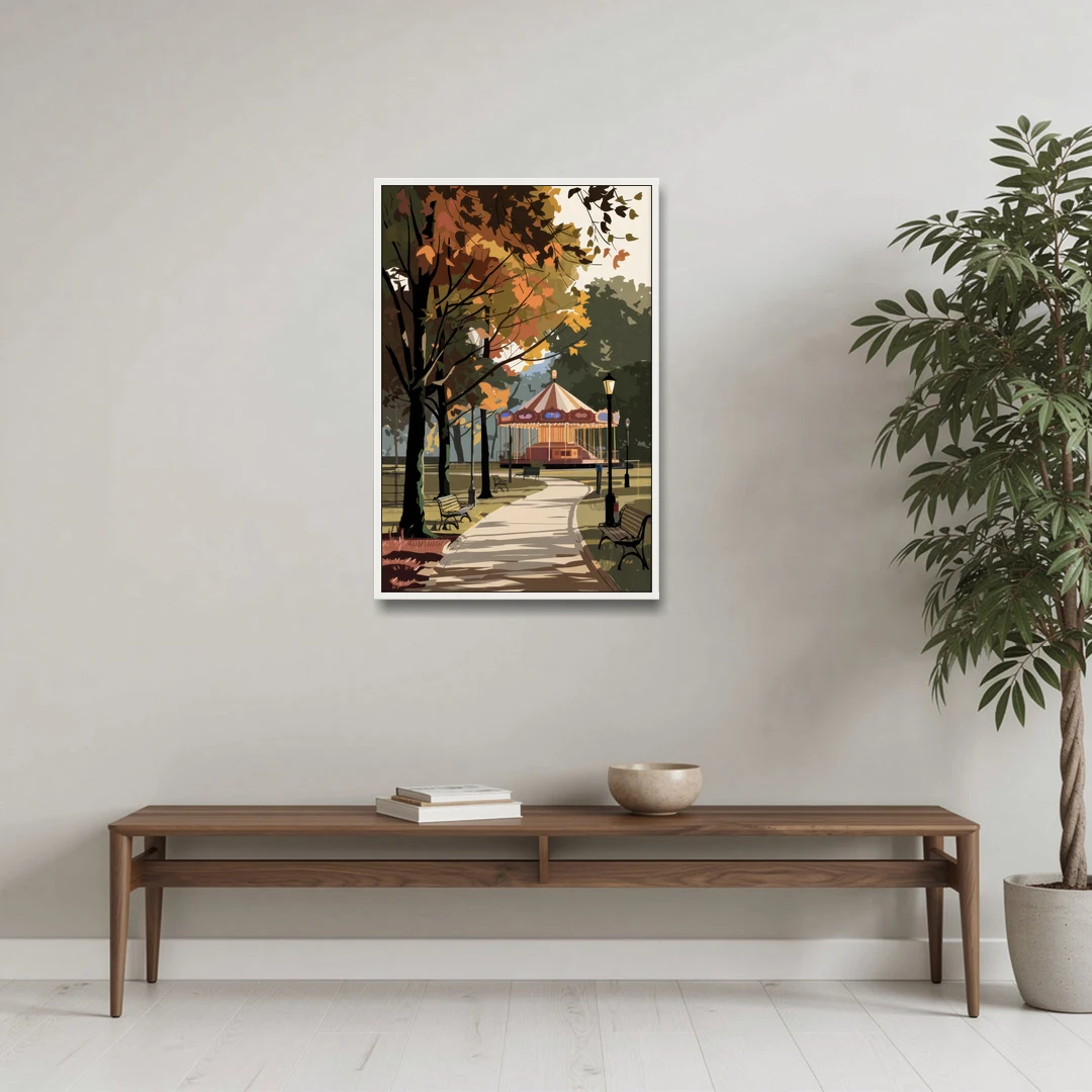 Raleigh Nature and Parks - White Framed Canvas Wall Art - Coffee Table - 24x36
