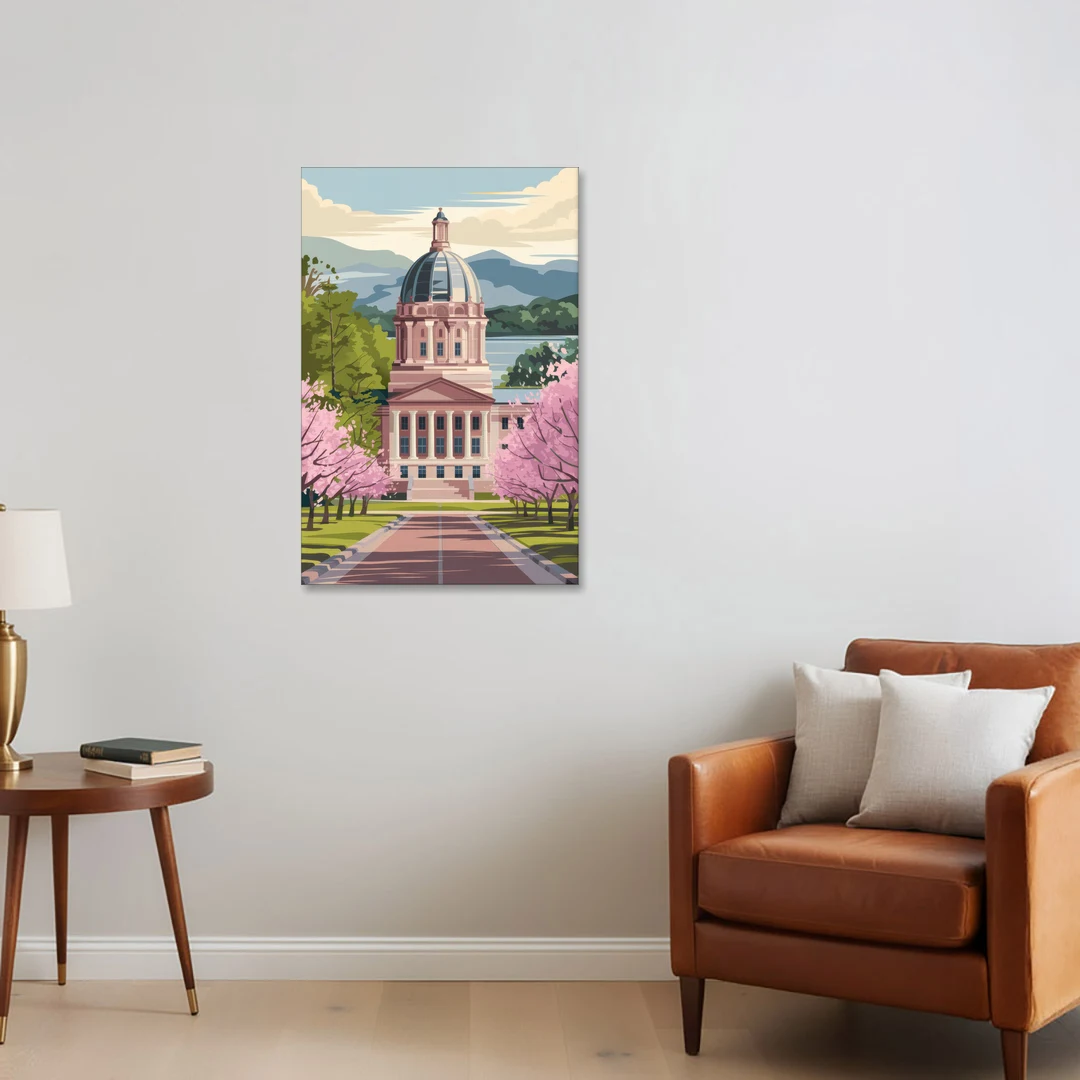 Raleigh State Capitol - Canvas Wall Art - Sofa - 24x36