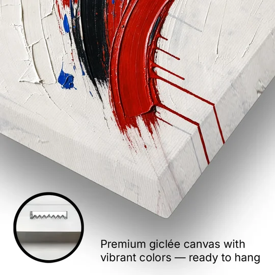 Red and Black Wall Art of Dripping Crescent Arcs - Canvas Wall Art - Gallery Wrap Corner
