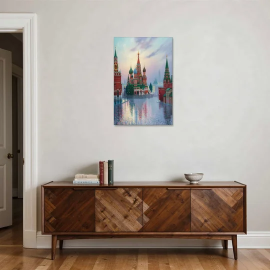 Red Square Reflections - Canvas Wall Art - Coffee Table - 24x36