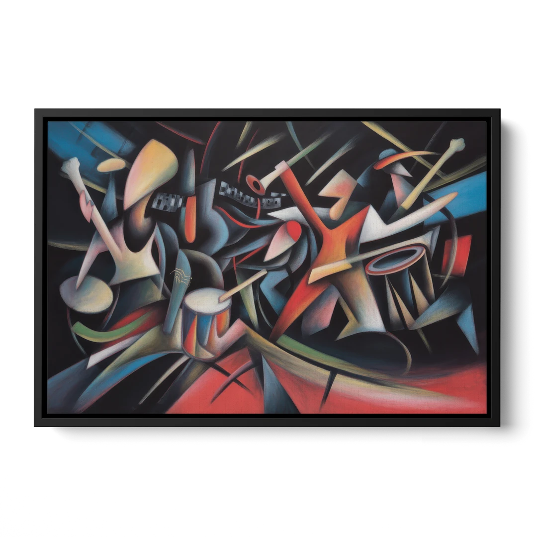 Reeperbahn Rhythm - Black Framed Canvas Wall Art - Front