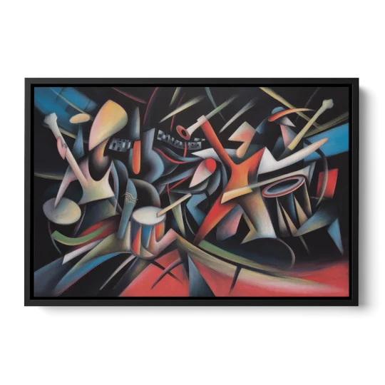Reeperbahn Rhythm - Black Framed Canvas Wall Art - Front