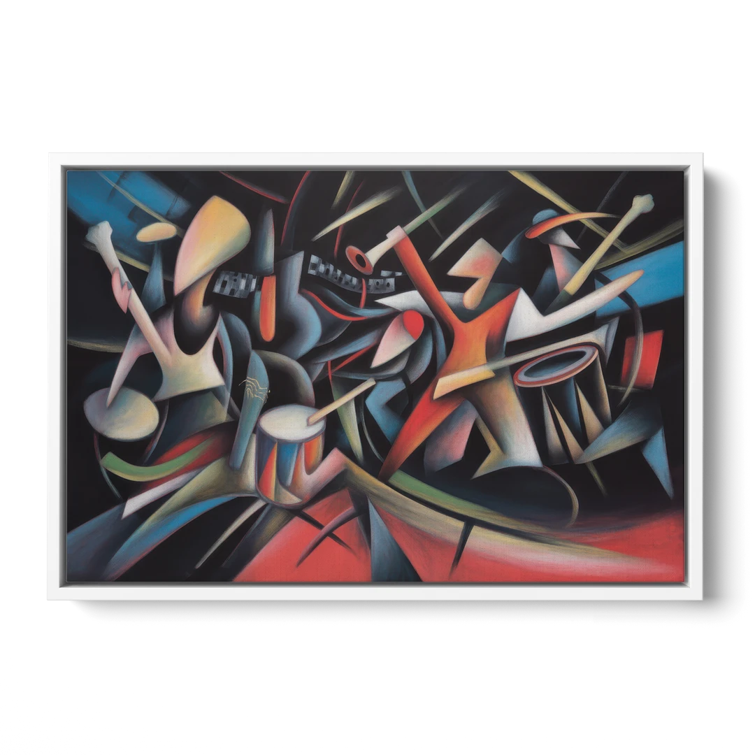 Reeperbahn Rhythm - White Framed Canvas Wall Art - Front