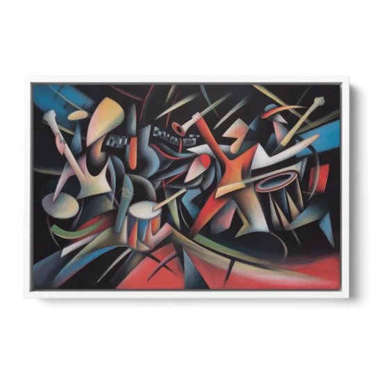 Reeperbahn Rhythm - White Framed Canvas Wall Art - Front