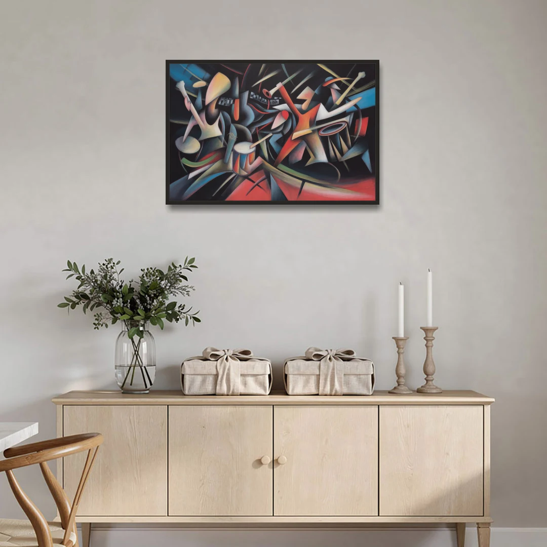 Reeperbahn Rhythm - Black Framed Canvas Wall Art - Coffee Table - 36x24